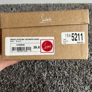 Christian Louboutin Décolleté 554 100 NAPPA SHINY BLACK size 36.5